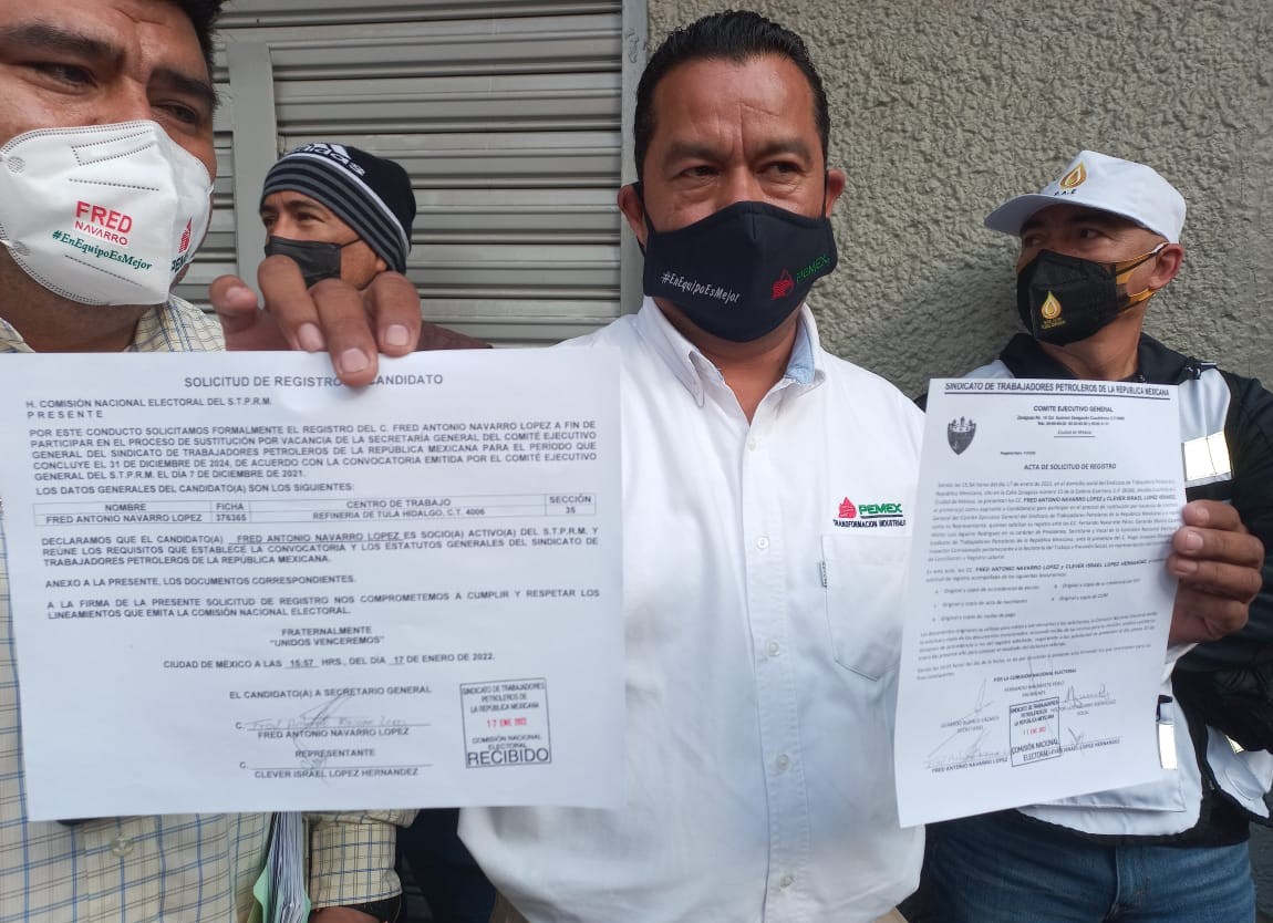 Se registra Fred Navarro López como candidato a dirigir el Sindicato de Trabajadores Petroleros. Noticias en tiempo real