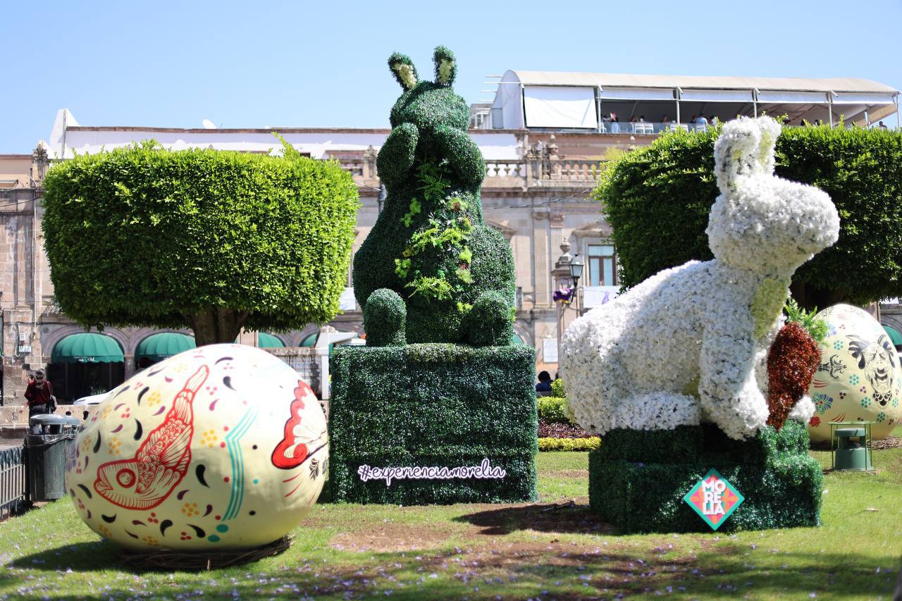 Lista la exposición de huevos de pascua en el centro histórico de Morelia. Noticias en tiempo real